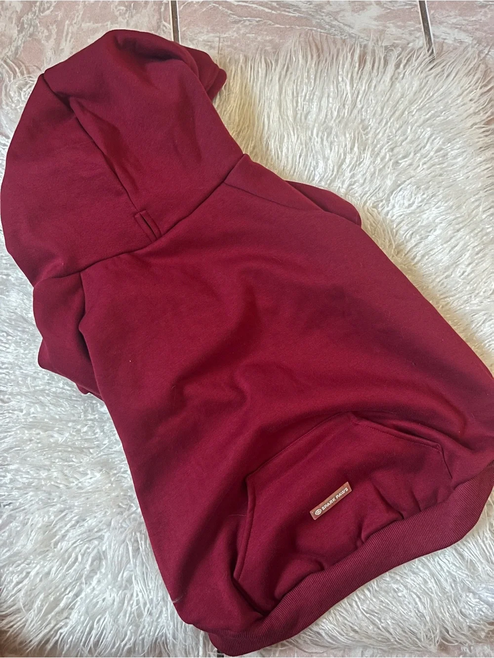 Spark Paws Cozy Hooded Dog Sweatshirt -Wine Red- 4XL